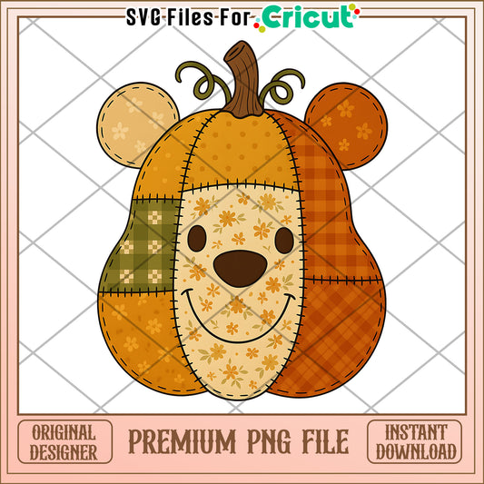 Winnie pooh pumpkin png, halloween season png, halloween decor png