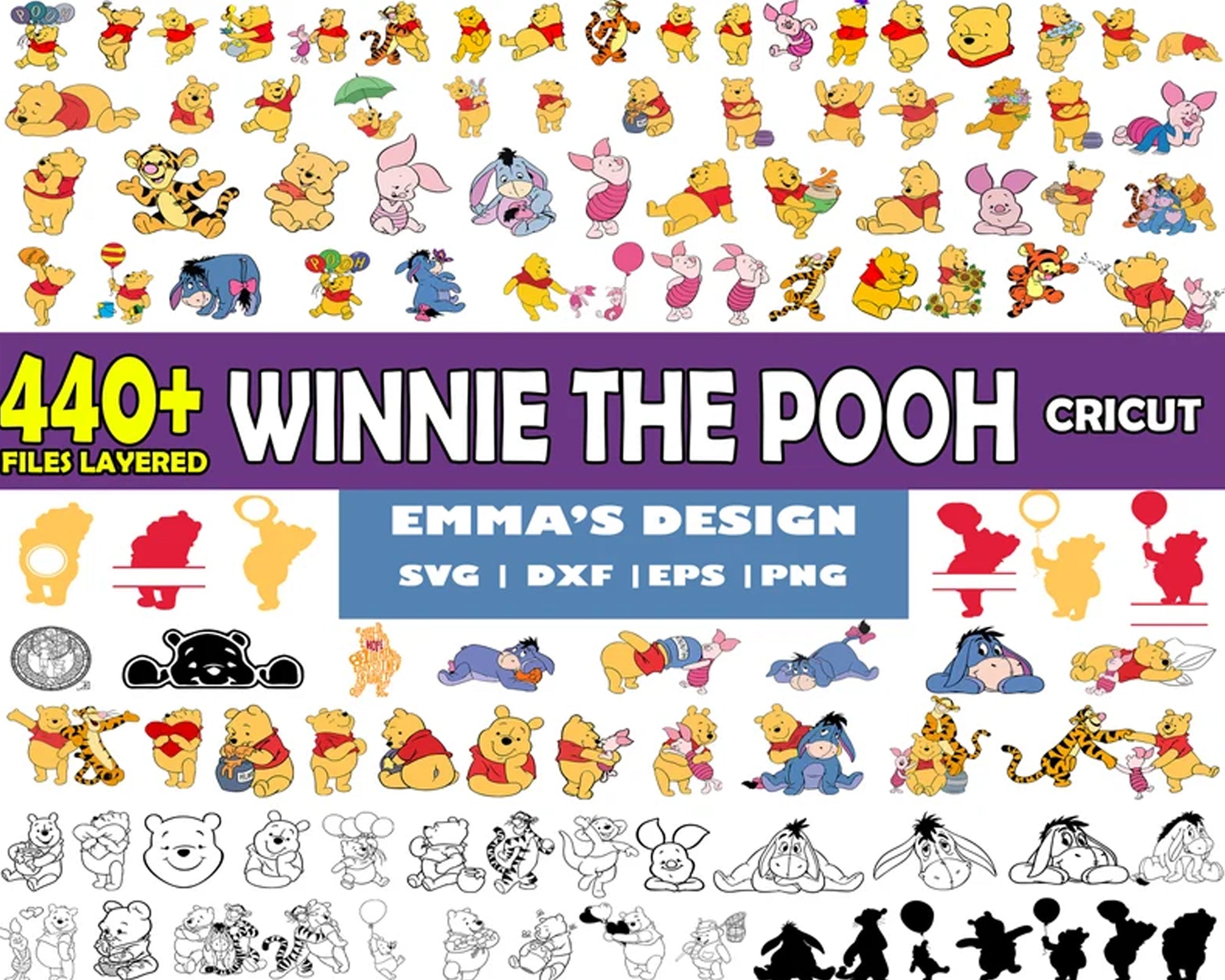 Winnie the pooh cricut SVG Bundle