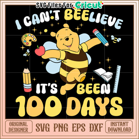 Winnie the Pooh 100 Days SVG Design