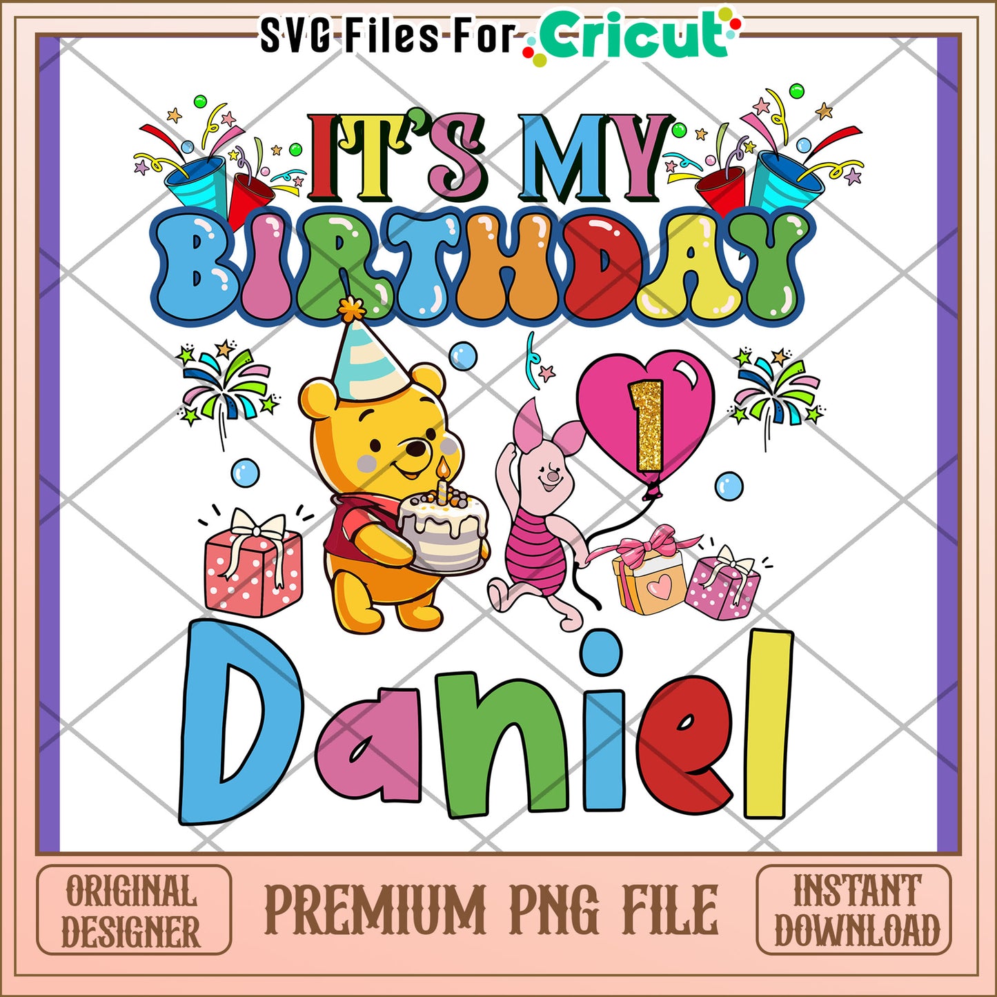 Winnie the Pooh 1st Birthday PNG