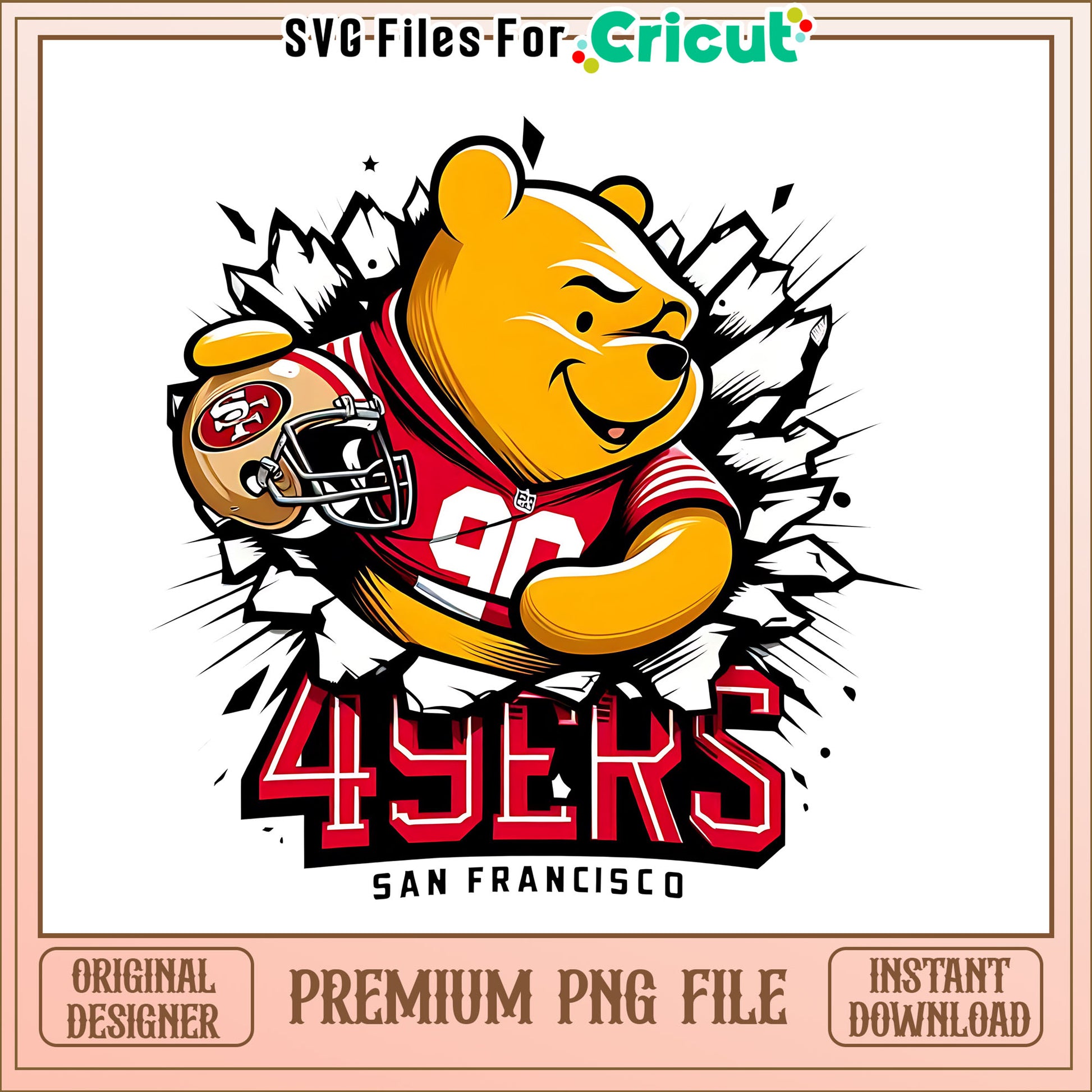 Winnie the Pooh 49ers png, San Francisco 49ers png, NFL png