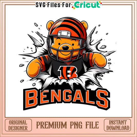 Winnie the Pooh Bengals png, Cincinnati Bengals png, NFL png
