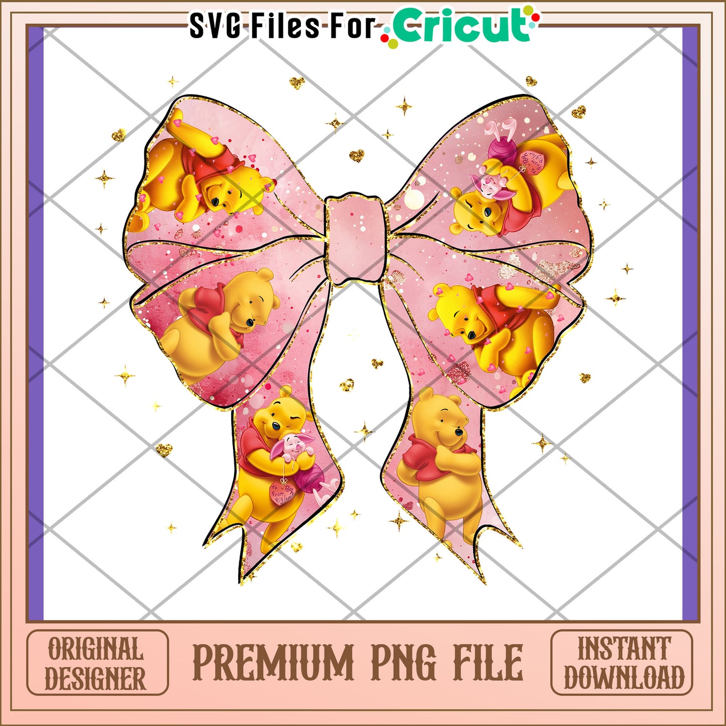 Winnie the Pooh Bow PNG Design