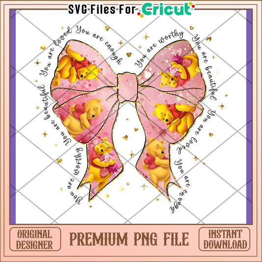 Winnie the Pooh Bow PNG Sublimation