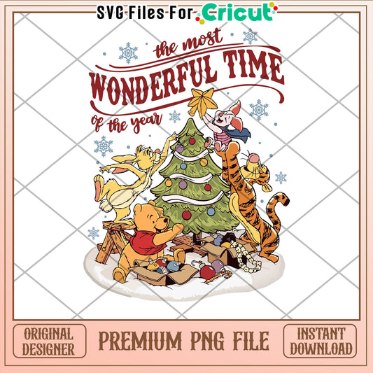 Winnie the Pooh Christmas PNG Design