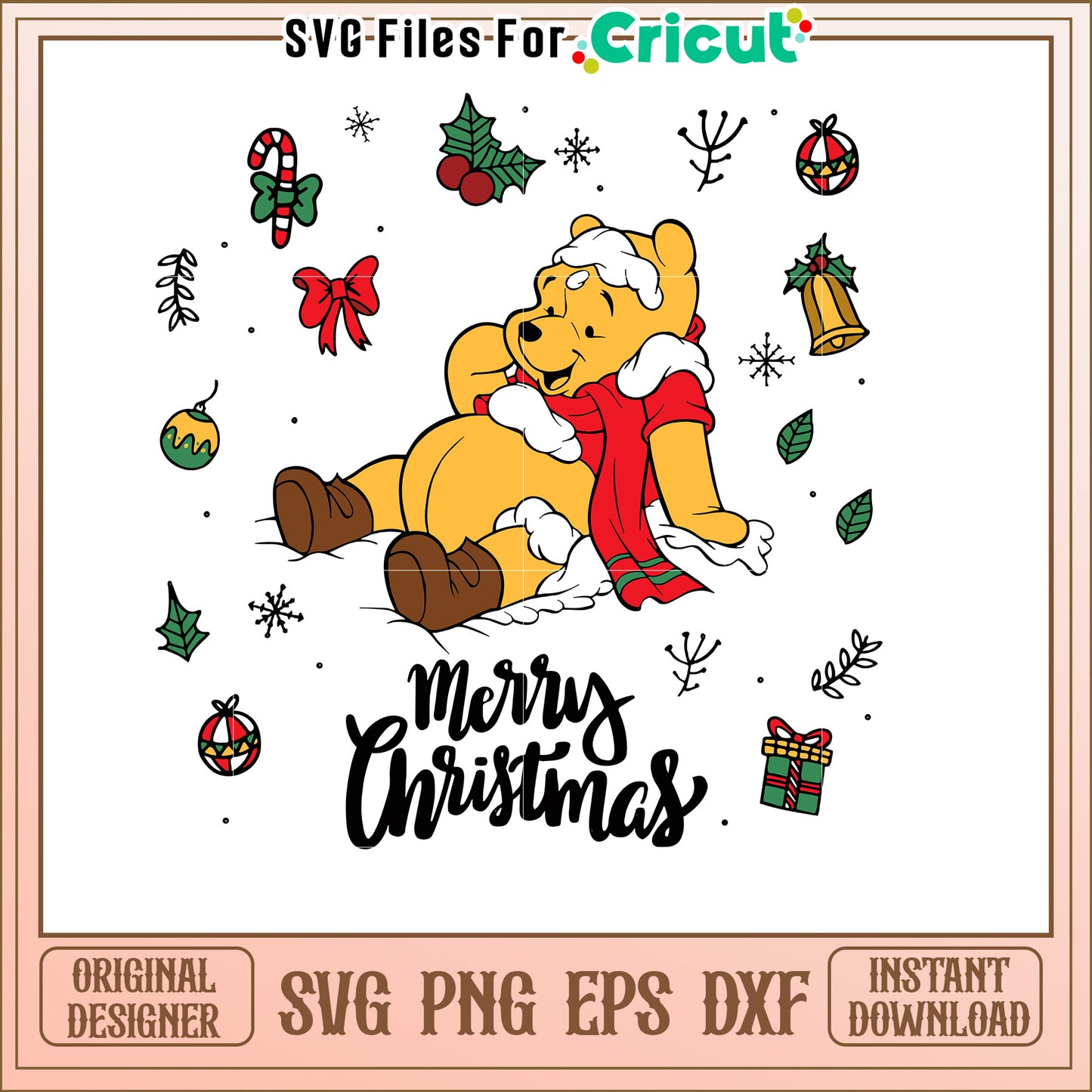 Winnie the Pooh Christmas SVG