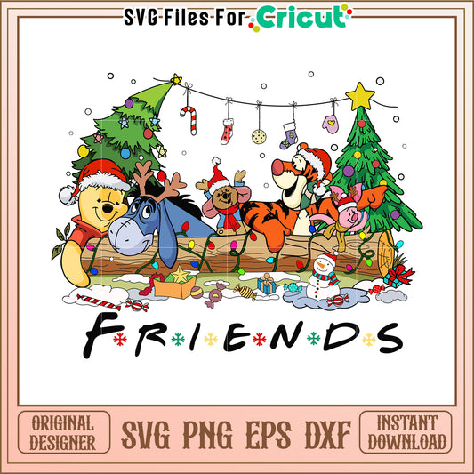 Winnie the Pooh Christmas SVG Design