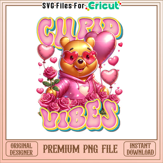Winnie the Pooh Cupid Vibes PNG