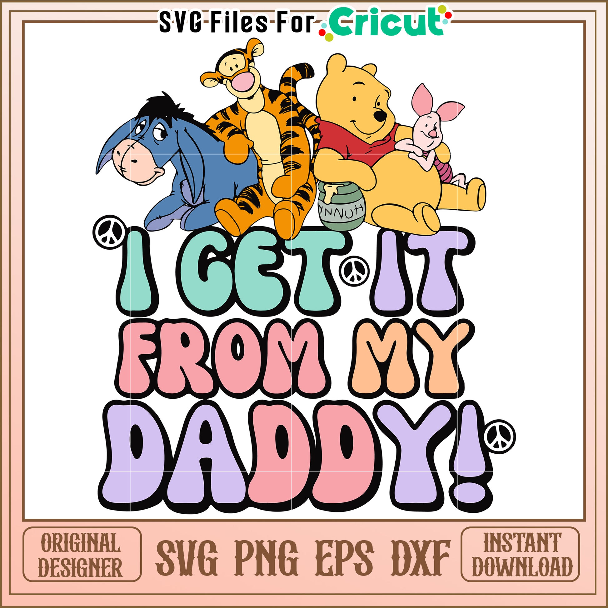 Winnie the Pooh Daddy SVG Design