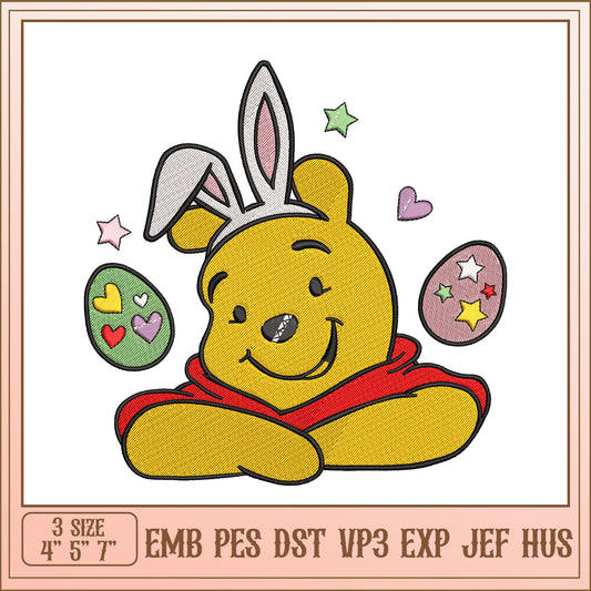 Winnie the Pooh Easter Embroidery Design