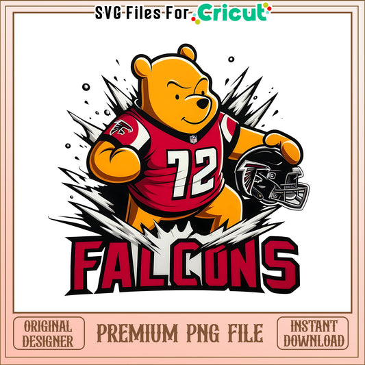 Winnie the Pooh Falcons png, Atlanta Falcons png, NFL png