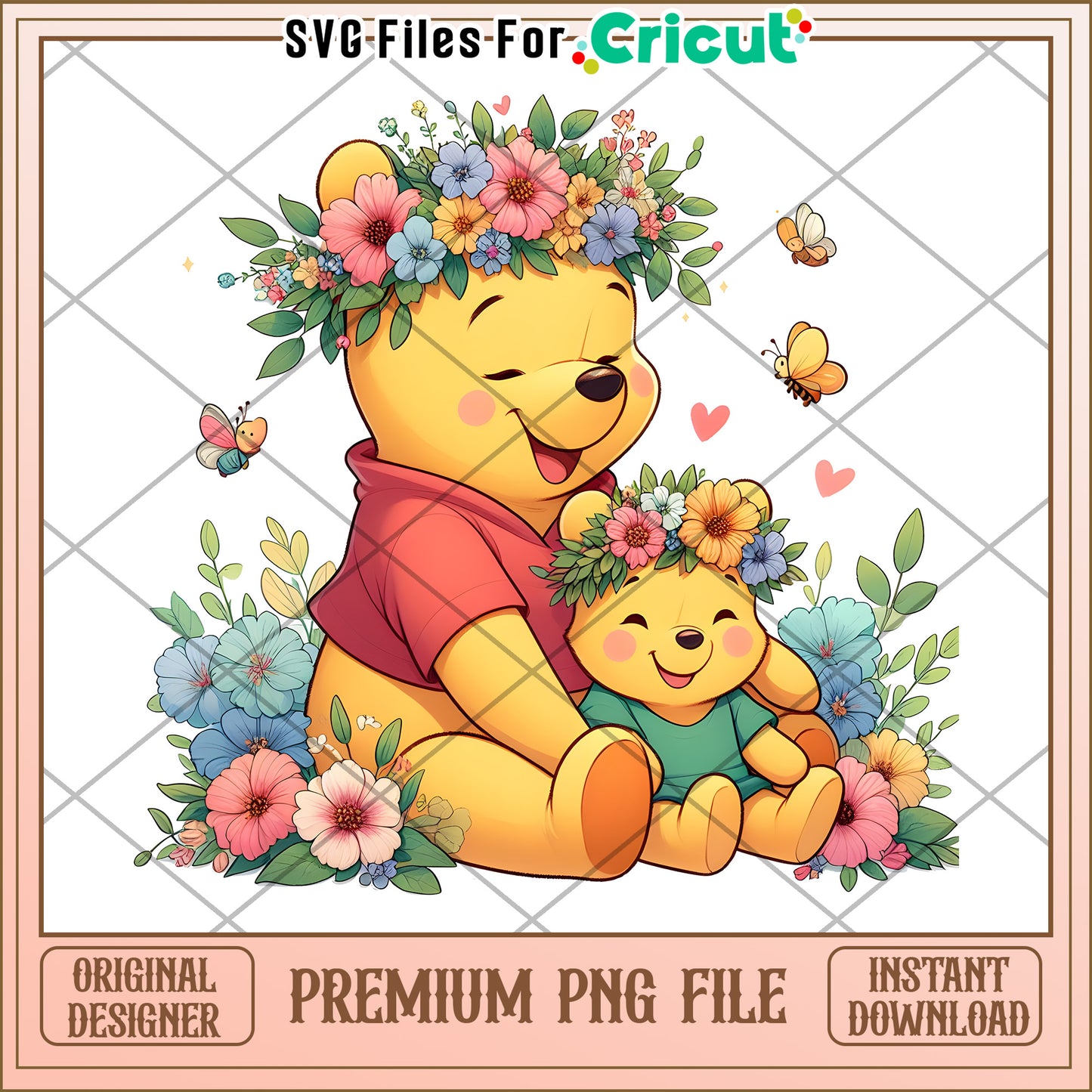 Winnie the Pooh Floral PNG Download