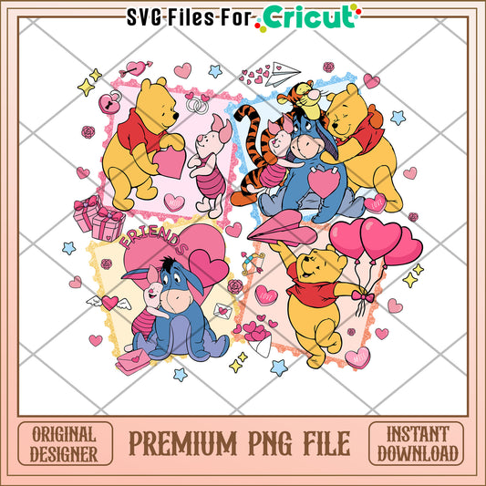 Winnie the Pooh Friends PNG Digital Download for Cricut