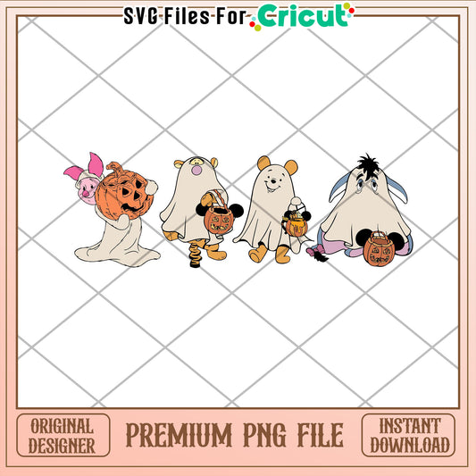 Winnie the Pooh Halloween Ghosts PNG