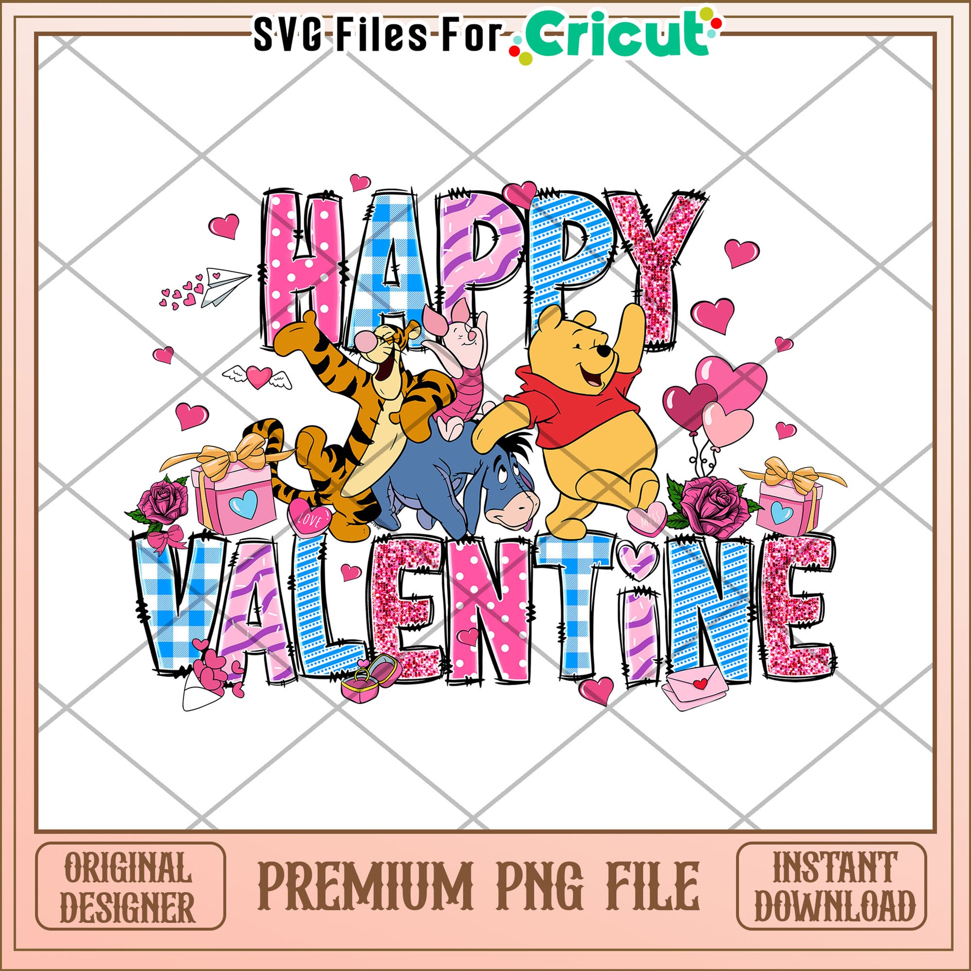 Winnie the Pooh Happy Valentines PNG