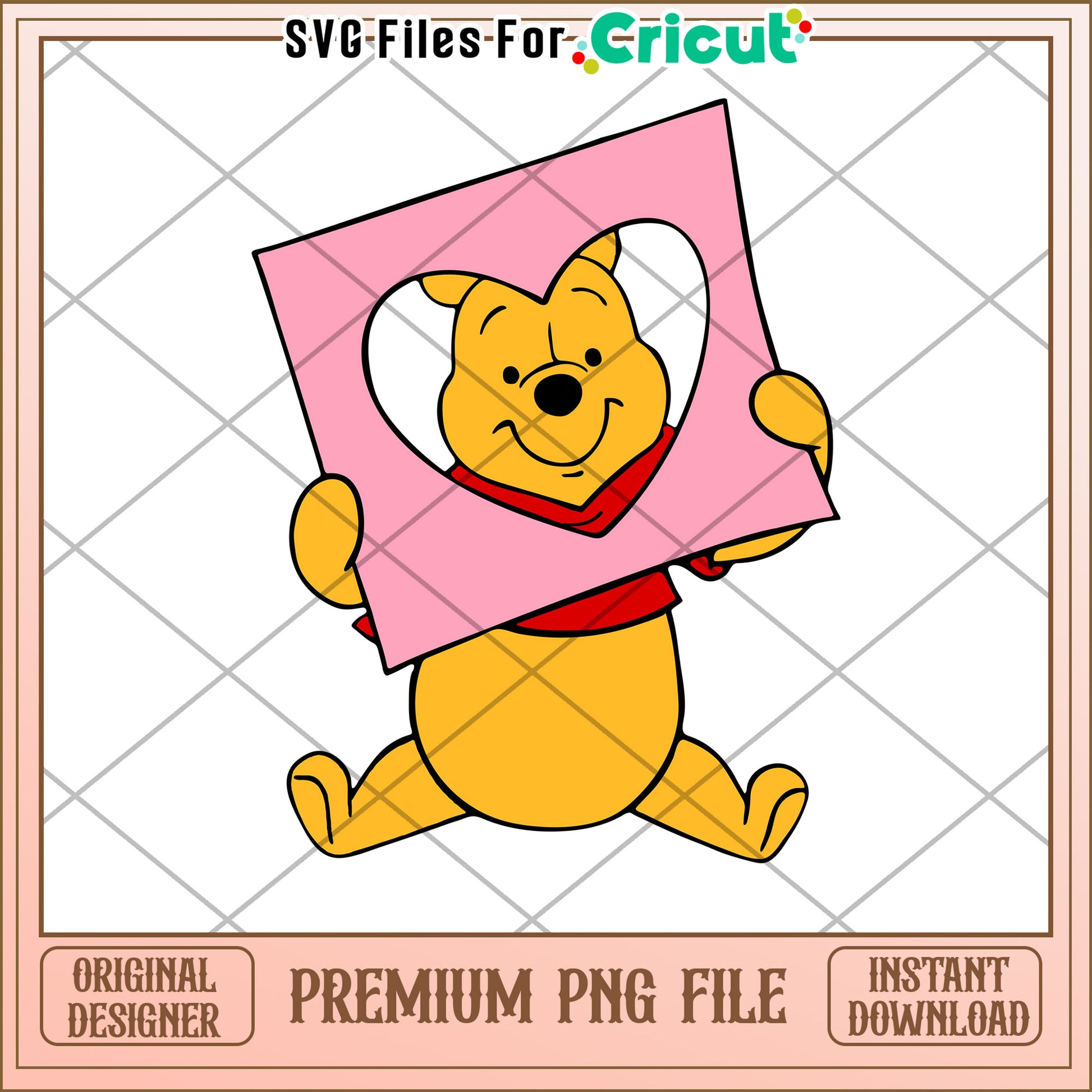 Winnie the Pooh Heart PNG Cricut