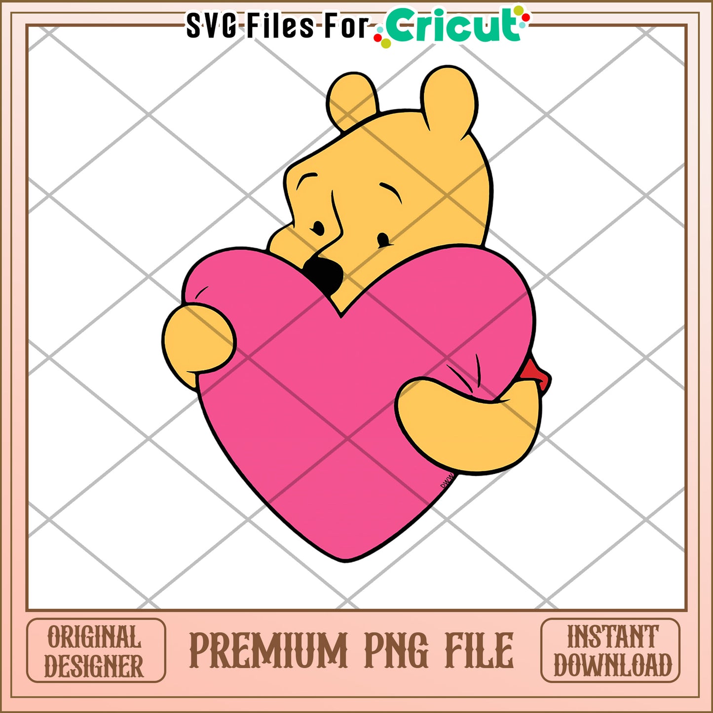 Winnie the Pooh Heart PNG Cricut File