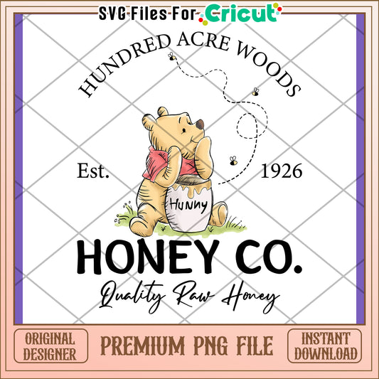 Winnie the Pooh Honey Co PNG Design