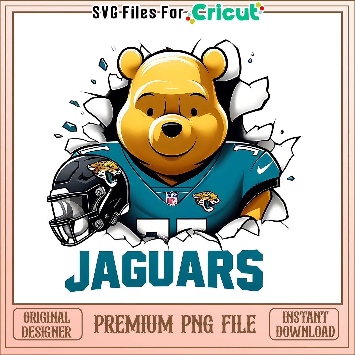 Winnie the Pooh Jaguars png, Jacksonville Jaguars png, NFL png