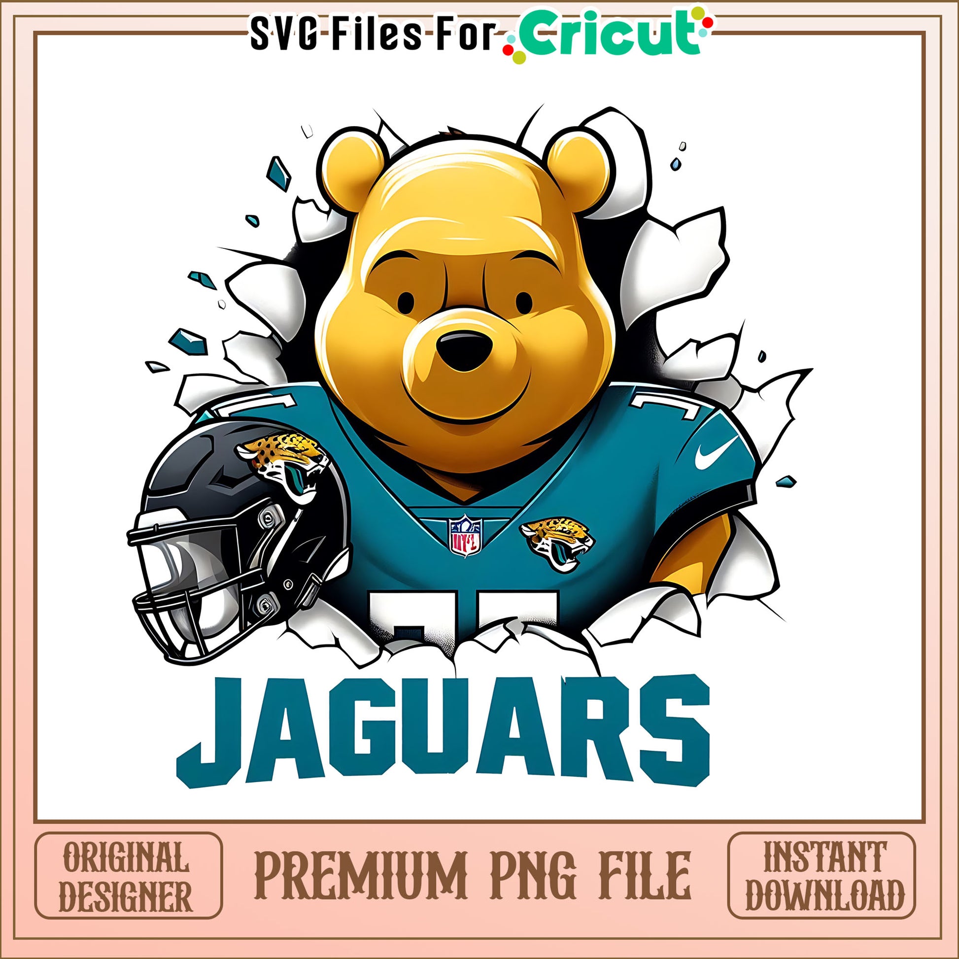 Winnie the Pooh Jaguars png, Jacksonville Jaguars png, NFL png