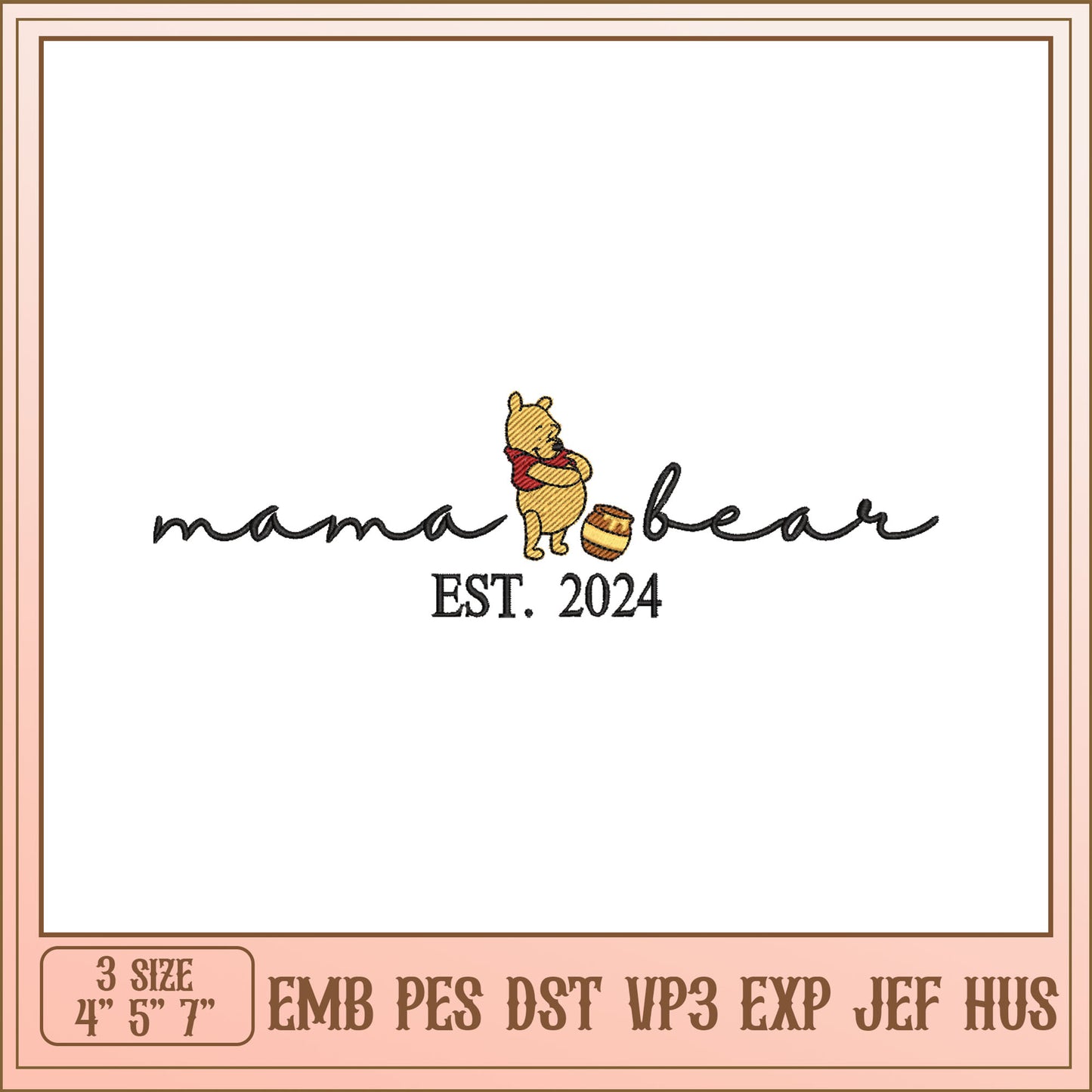 Winnie the Pooh Mama Bear Embroidery