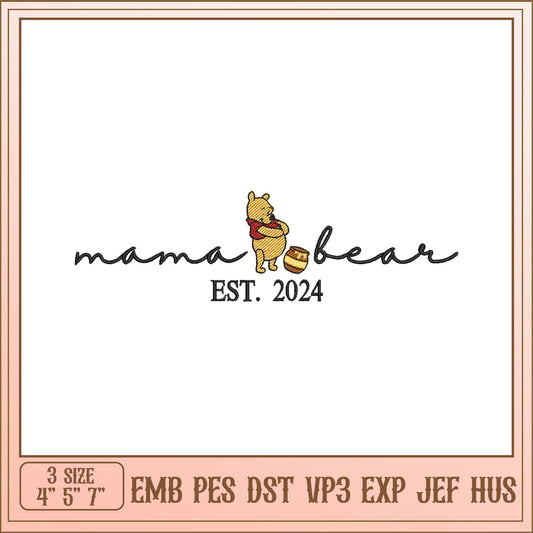 Winnie the Pooh Mama Bear Embroidery