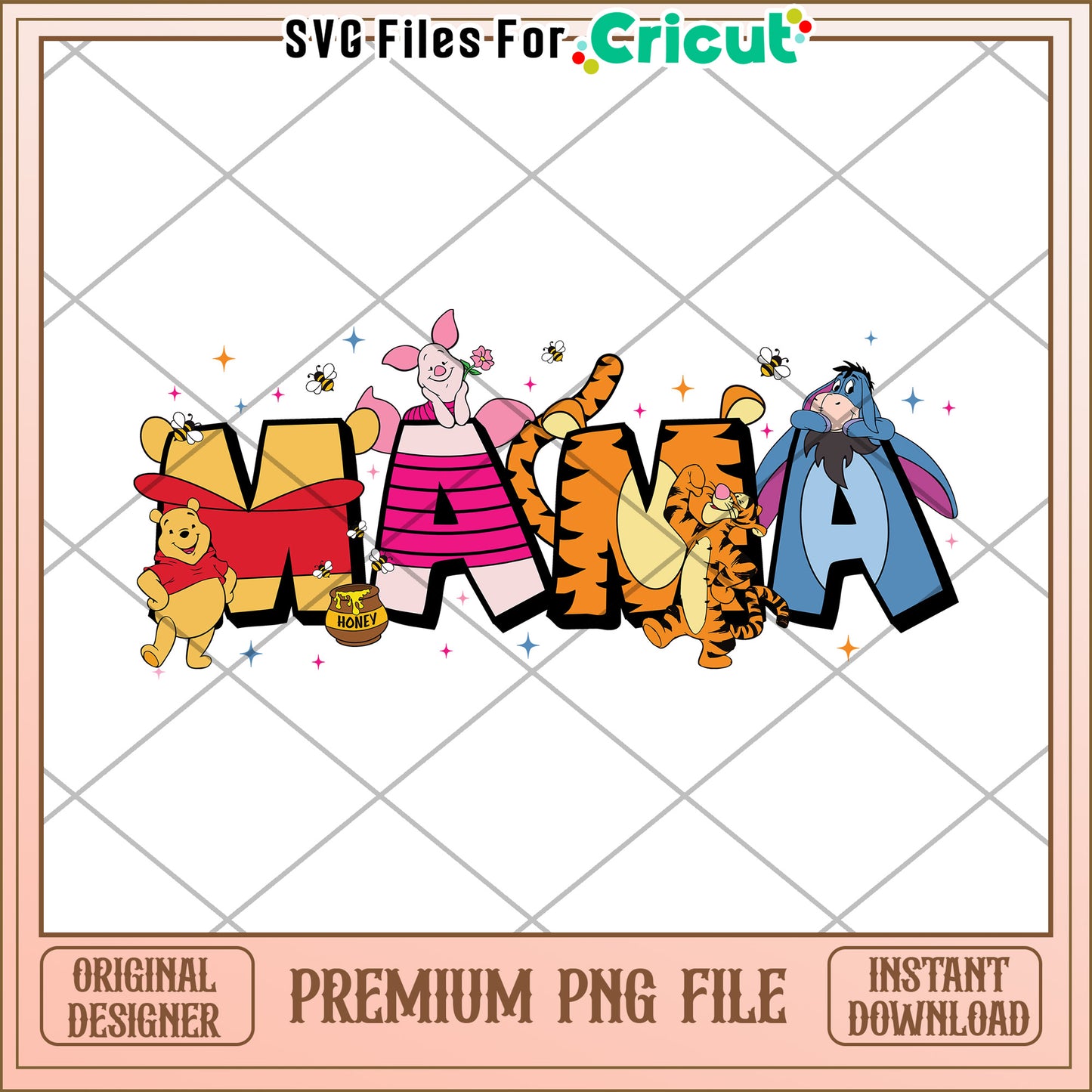 Winnie the Pooh Mama PNG Cricut Design