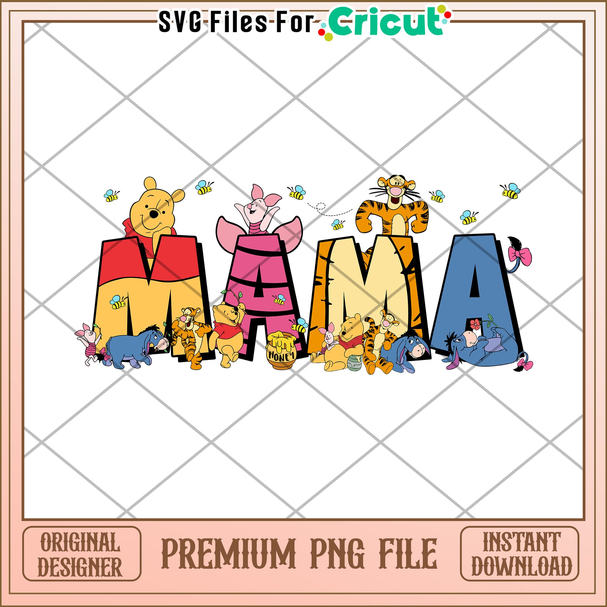Winnie the Pooh Mama PNG Design