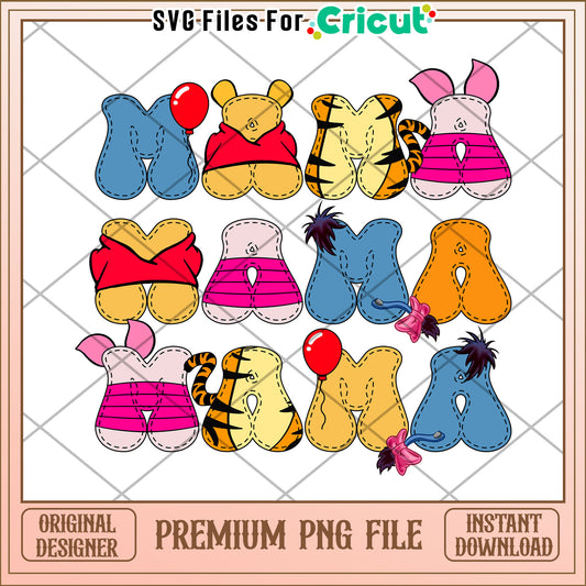 Winnie the Pooh Mama PNG Design
