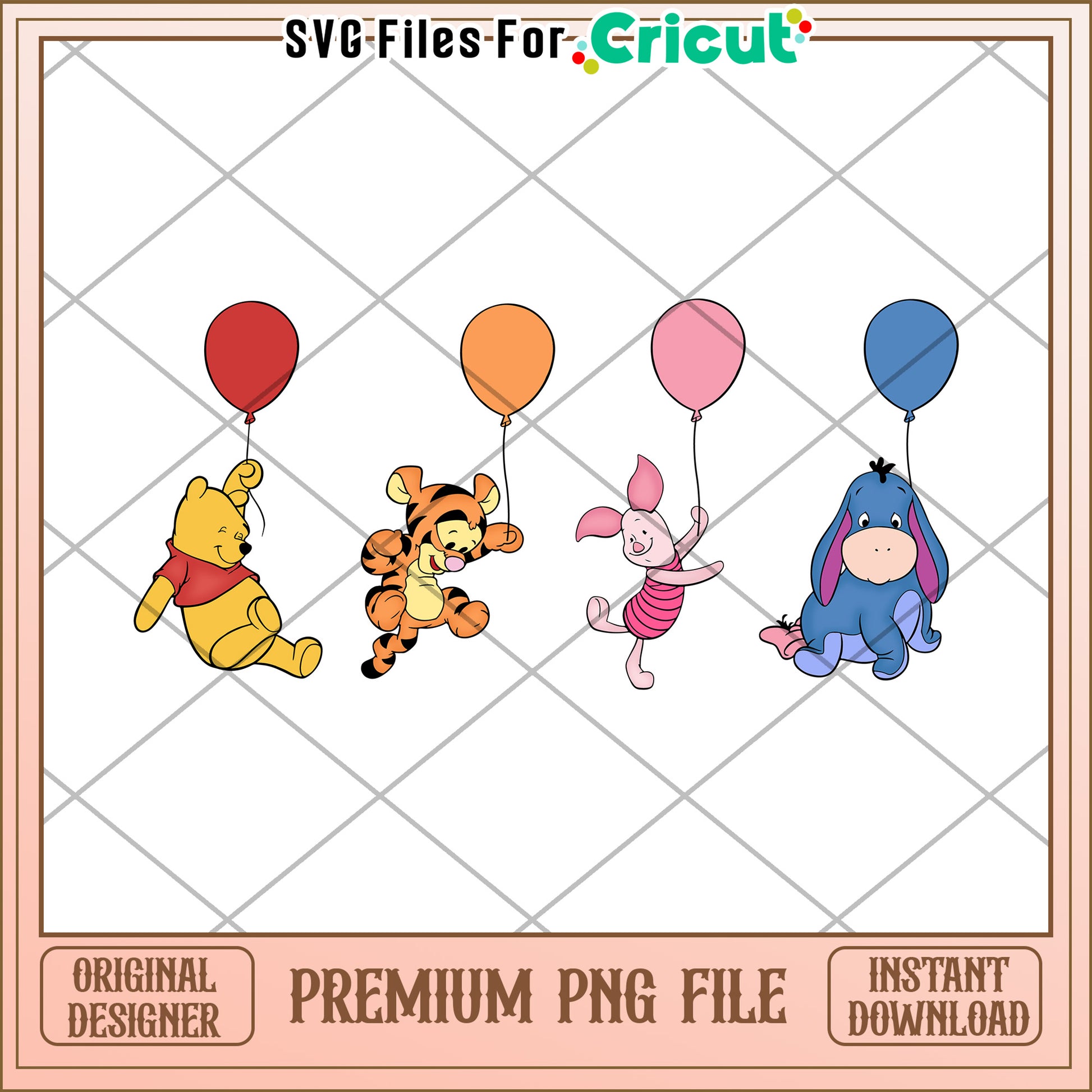 Winnie the Pooh PNG Balloon Friends