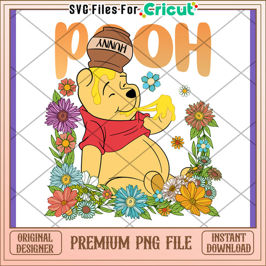 Winnie the Pooh PNG Floral Design