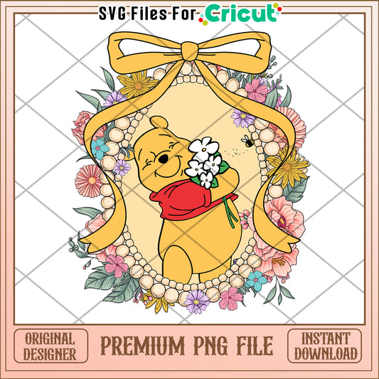 Winnie the Pooh PNG Floral Design