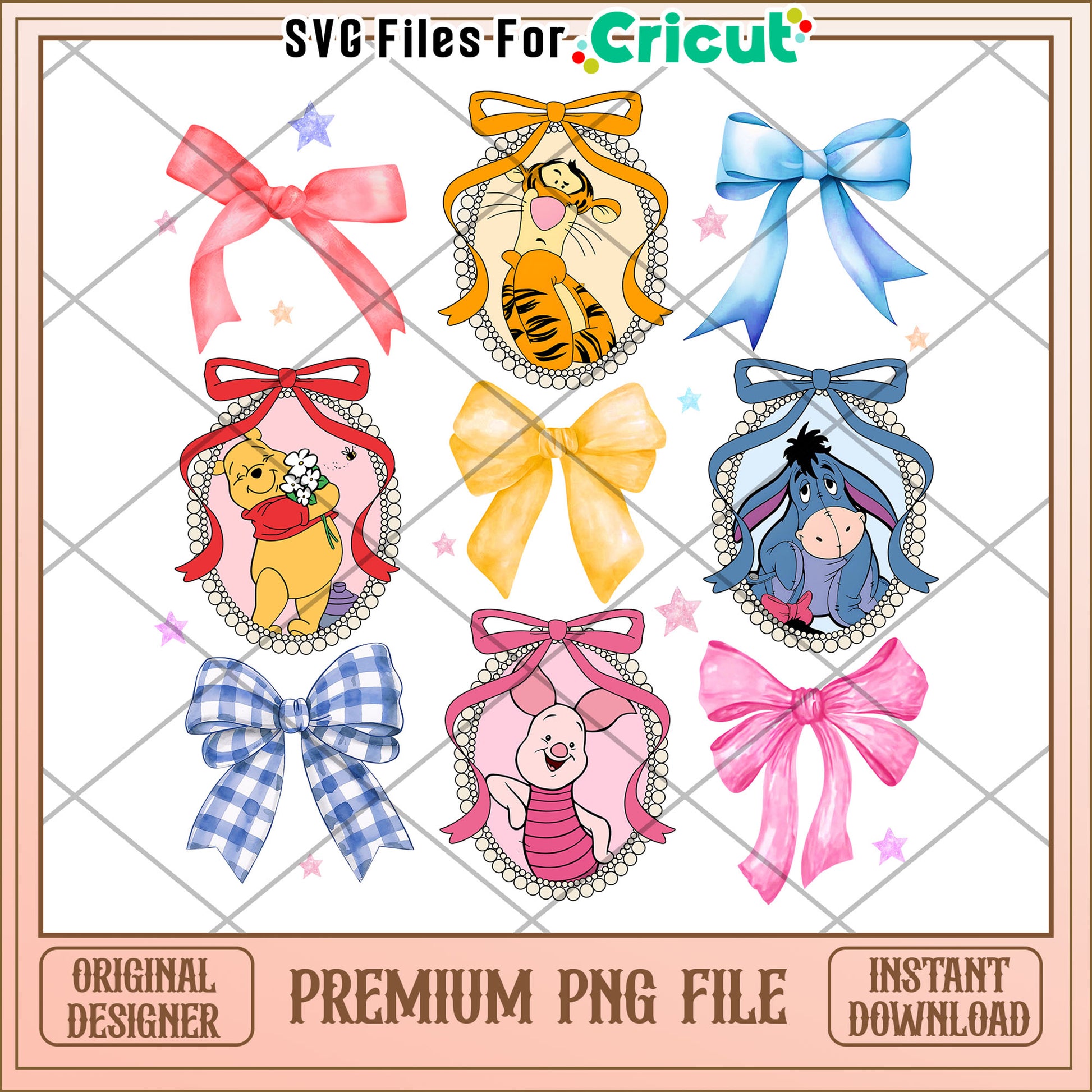 Winnie the Pooh PNG Sublimation Bows