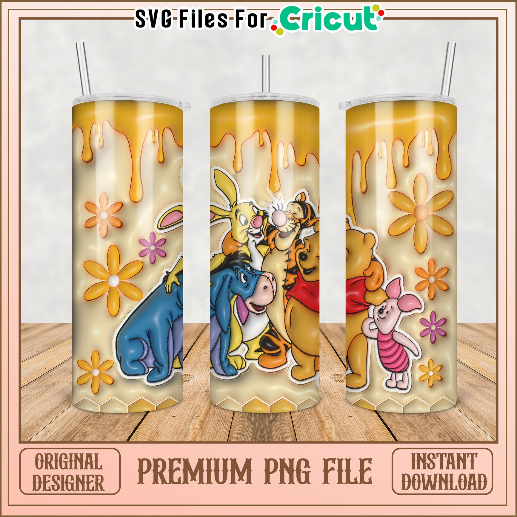 Winnie the Pooh PNG Tumbler Design
