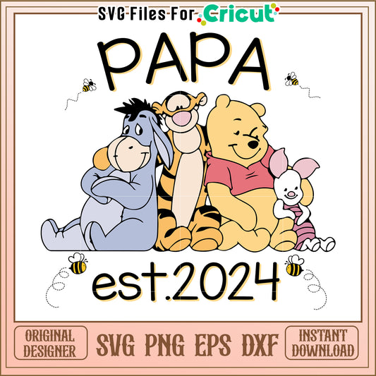 Winnie the Pooh Papa SVG Design 2024