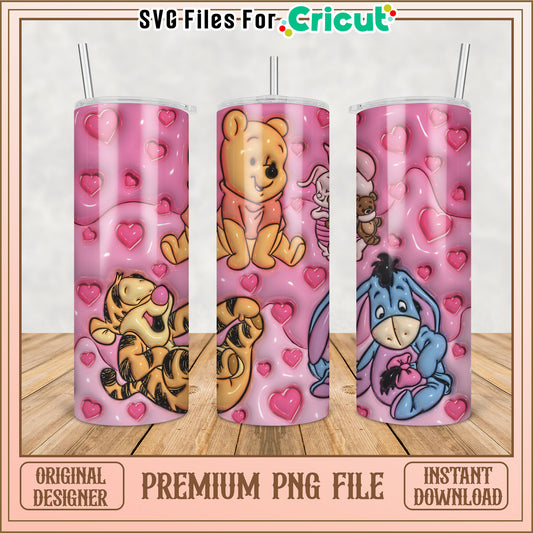 Winnie the Pooh Pink Tumbler PNG