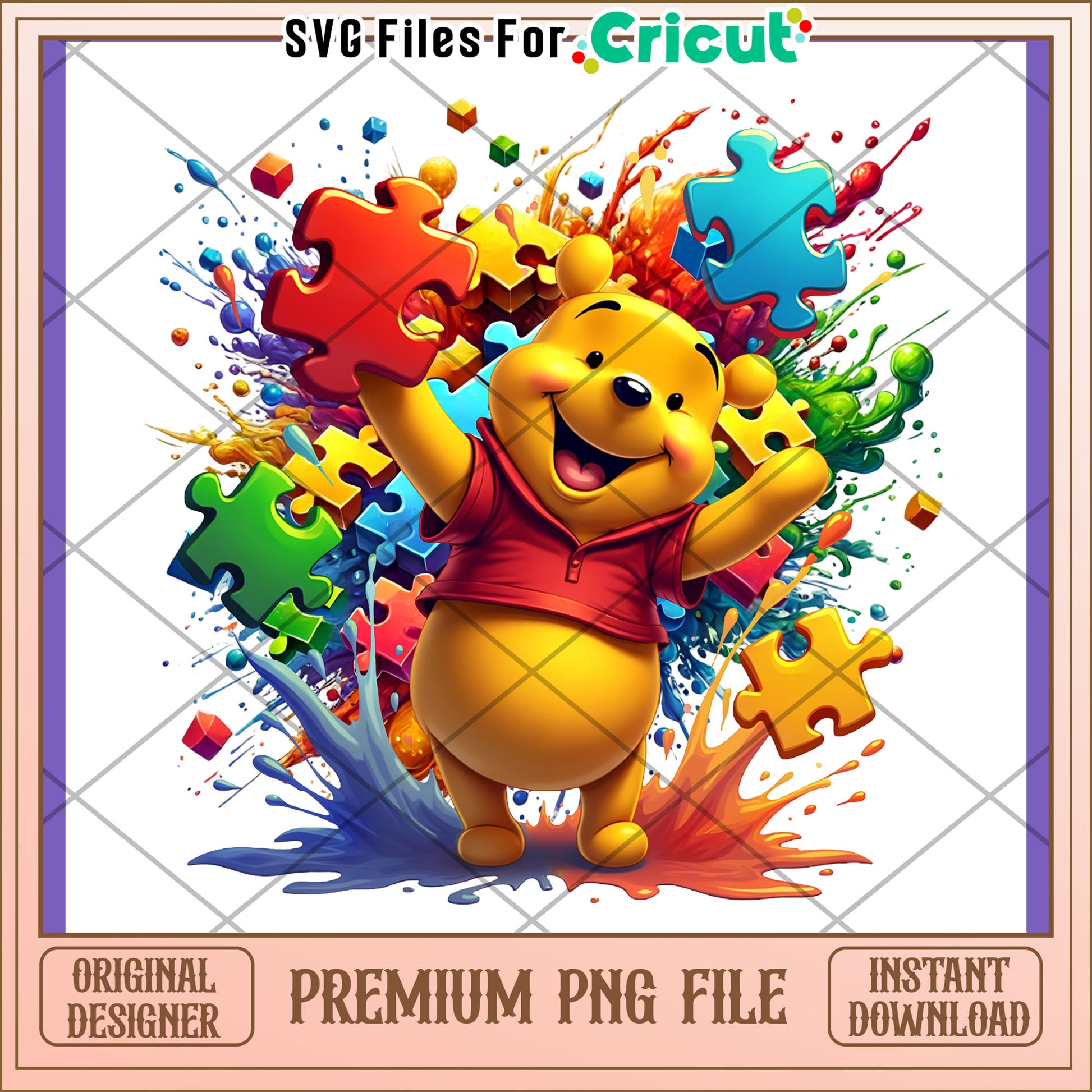 Winnie the Pooh Puzzle PNG Design