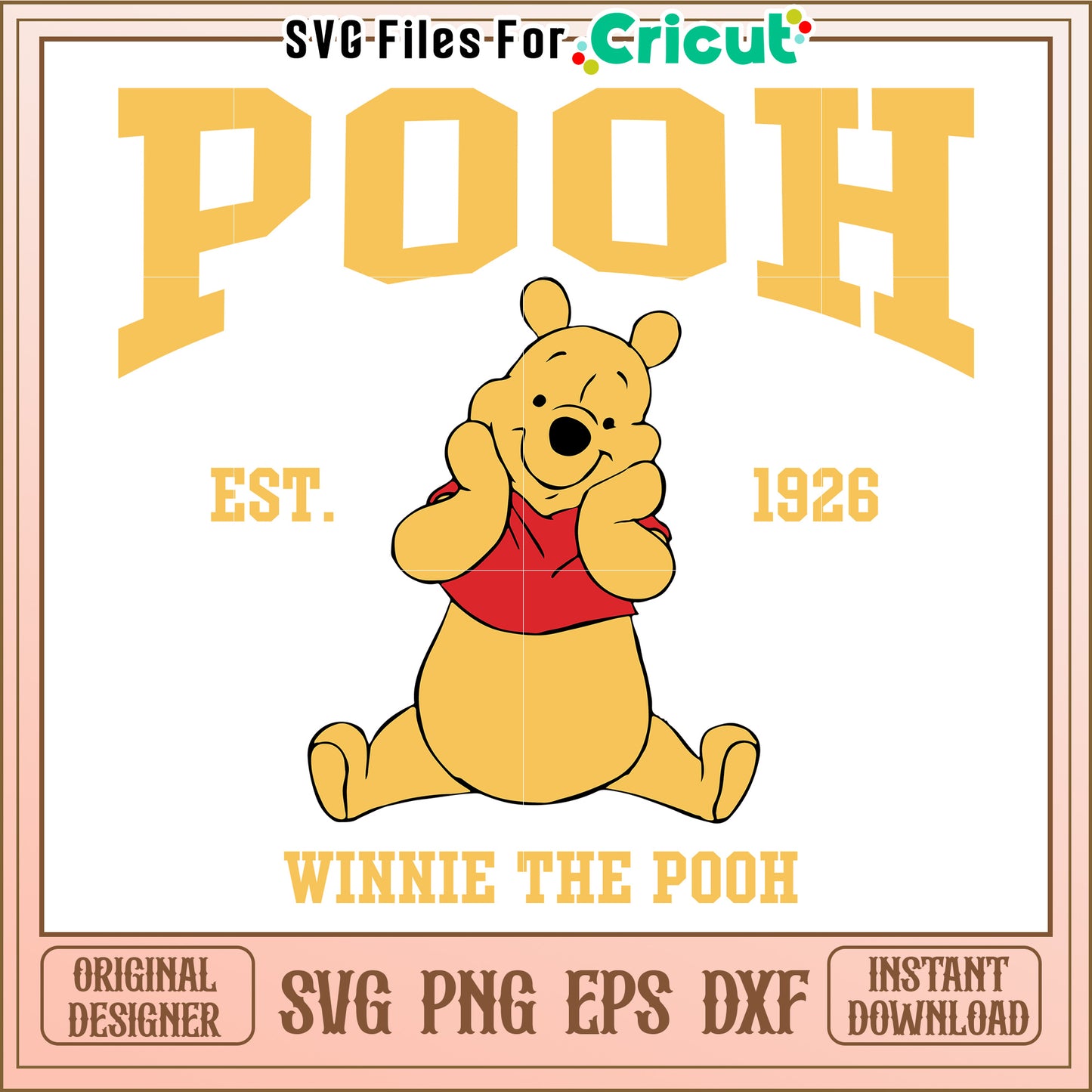 Winnie the Pooh SVG Design Instant Download