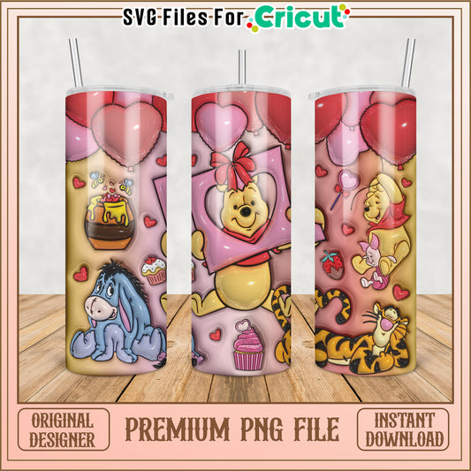 Winnie the Pooh Tumbler PNG Design
