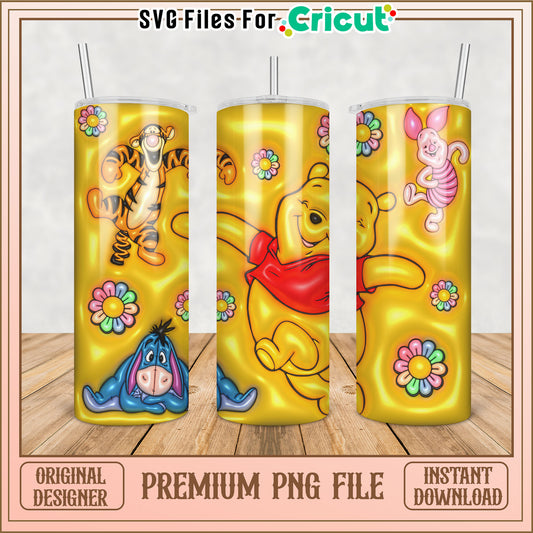 Winnie the Pooh Tumbler PNG File for Cricut Crafting Projects