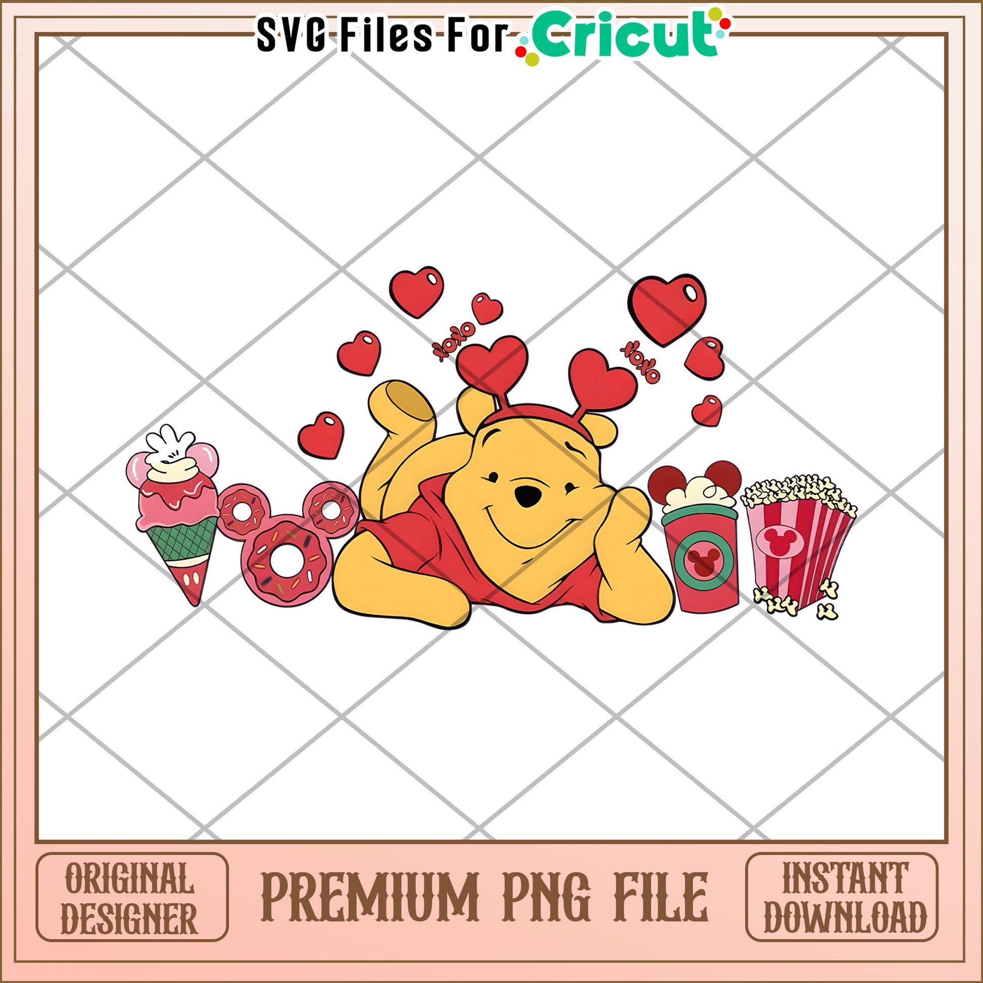 Winnie the Pooh Valentine's PNG