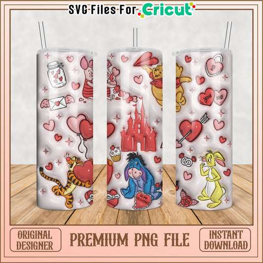 Winnie the Pooh Valentines Day PNG Sublimation