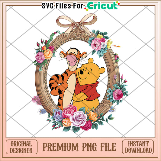 Winnie the Pooh and Tigger PNG design for all occasions, colorful and playful print for crafts