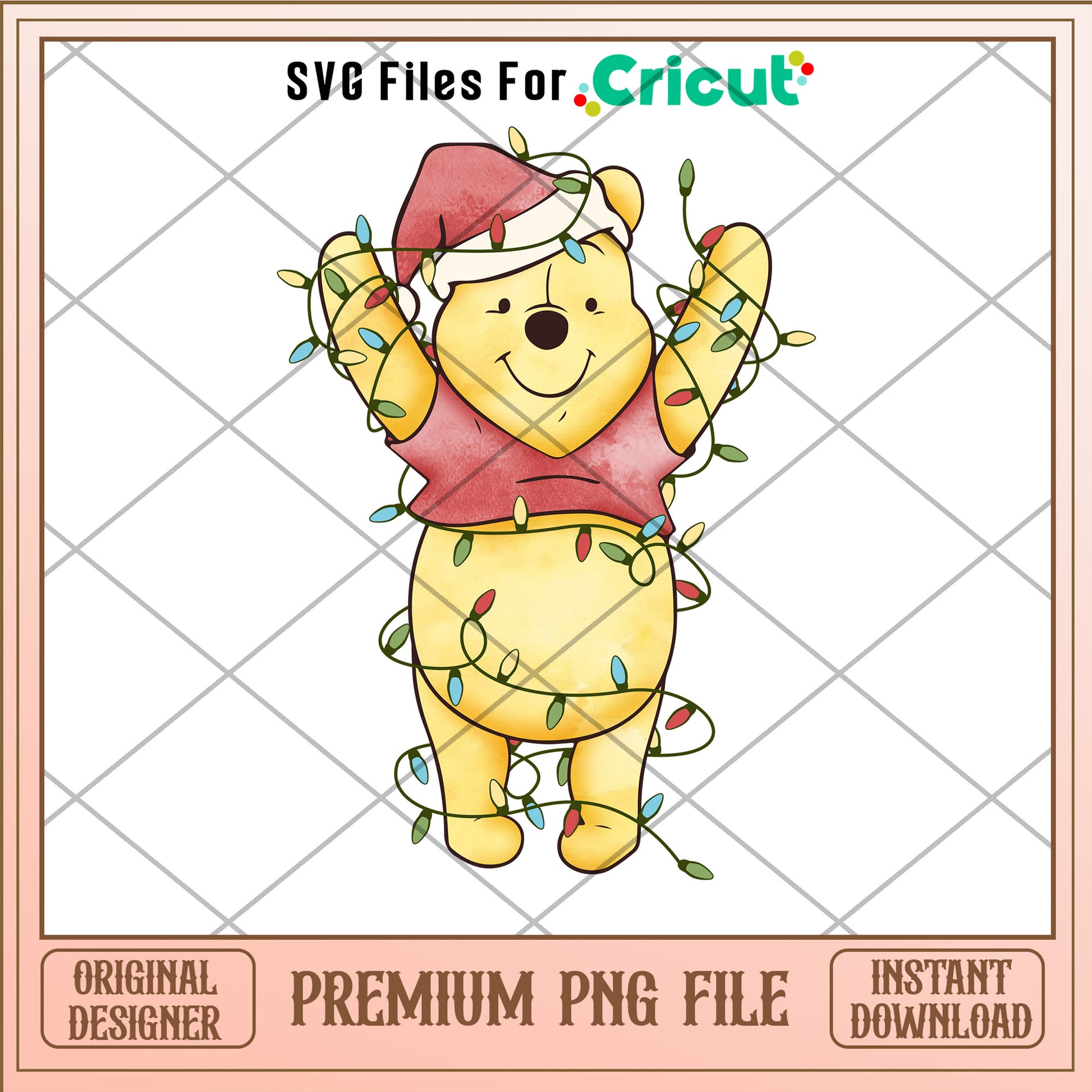 Winnie the Pooh and christmas light png, winnie the pooh png