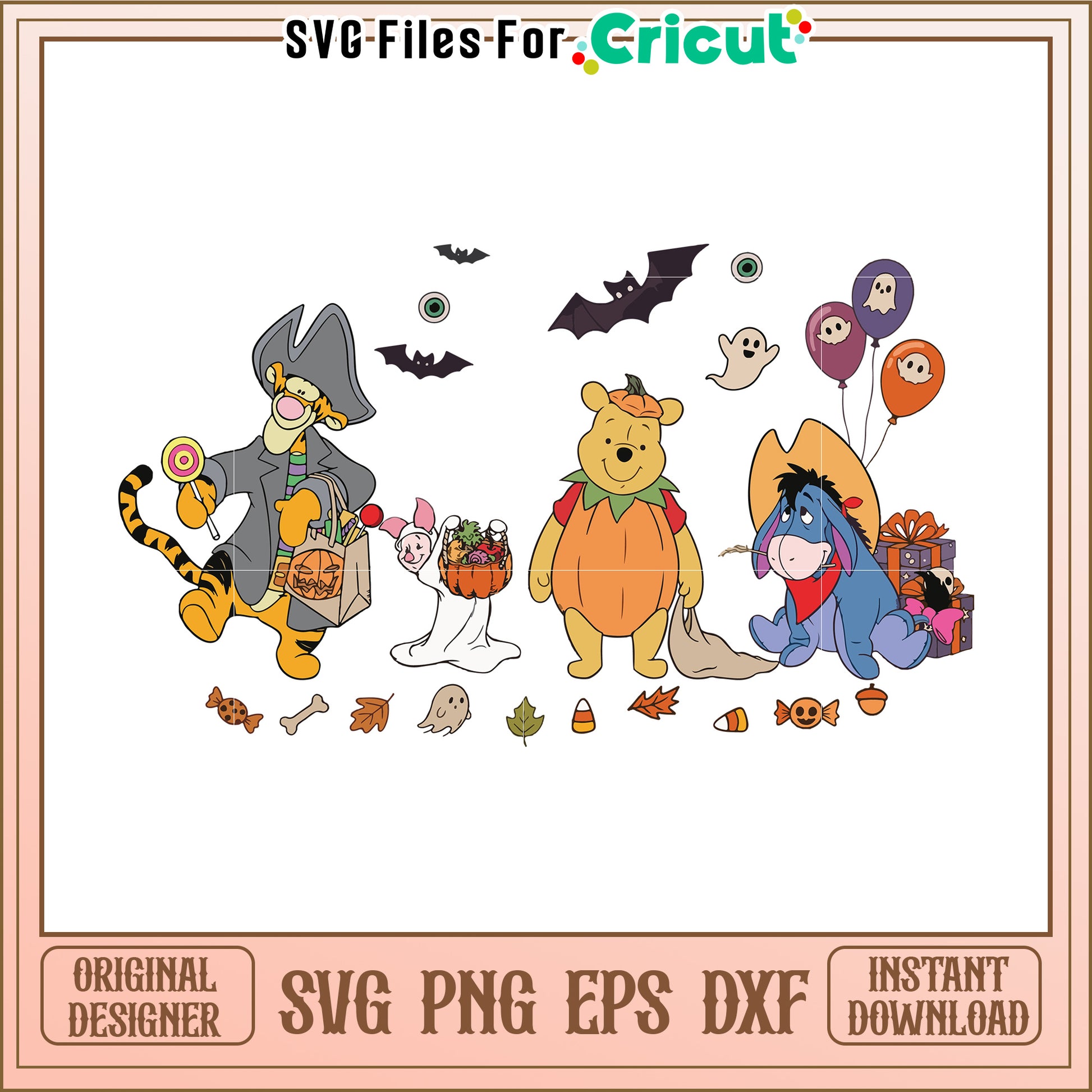 Winnie the pooh characters svg, halloween movies svg, halloween toys svg