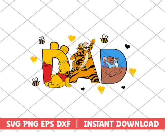 Winnie the pooh dad mothers day svg