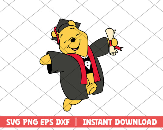 Winnie the pooh graduation cartoon svg