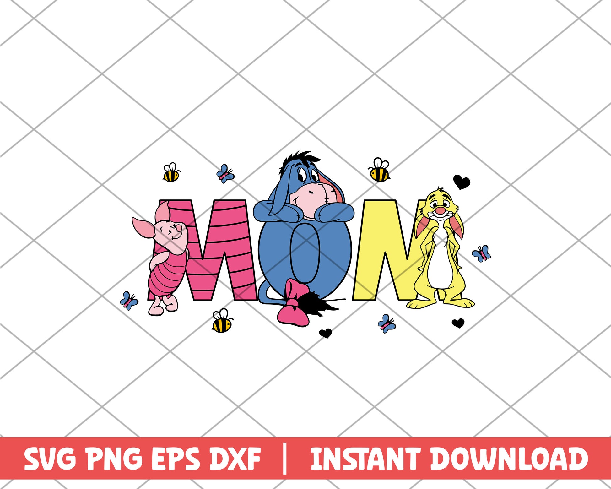 Winnie the pooh mom mothers day svg