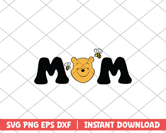 Winnie the pooh mom mothers day svg 