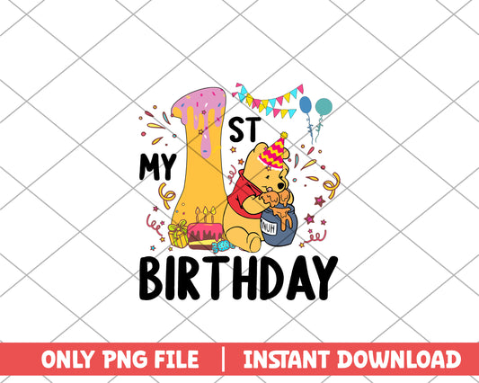 Winnie the pooh my 1st birthday disney png